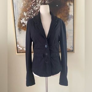 Free People vintage blazer style sweater jacket navy size M ~